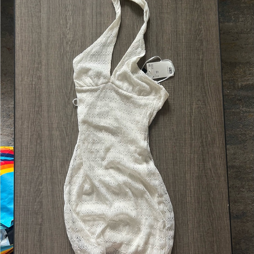 Elegant White Halter Dress